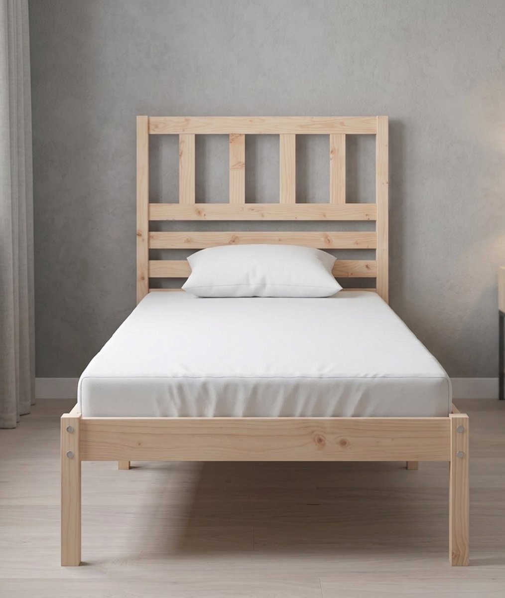 Massivholzbett Kiefer 90x200 cm, Familienbett, - 90x200 cm - cm, Familienbett, Bed Frame, 