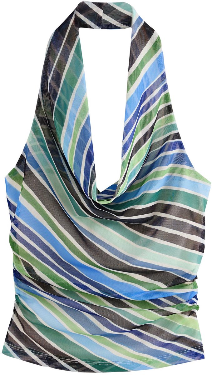 Next - Dames - Mouwloze haltertop van mesh - Blauw
