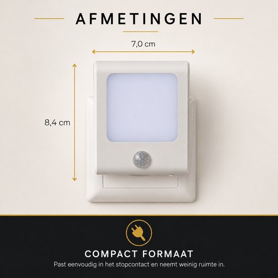Lueas® - 2 x stopcontact lampje met bewegingssensor - plugin ledlamp - Nachtlampje - Kinderlampje - warm licht - dimbaar van Lueas — afbeelding 3