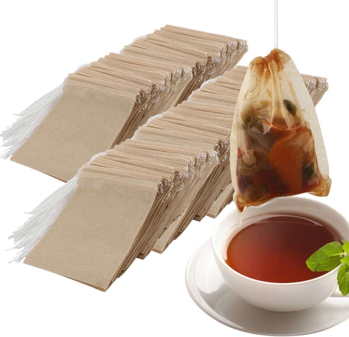 600 theezakjes – 7x9 cm non-woven theezakjes – geschikt voor losse thee – ideaal voor zelfgemaakte theemengsels