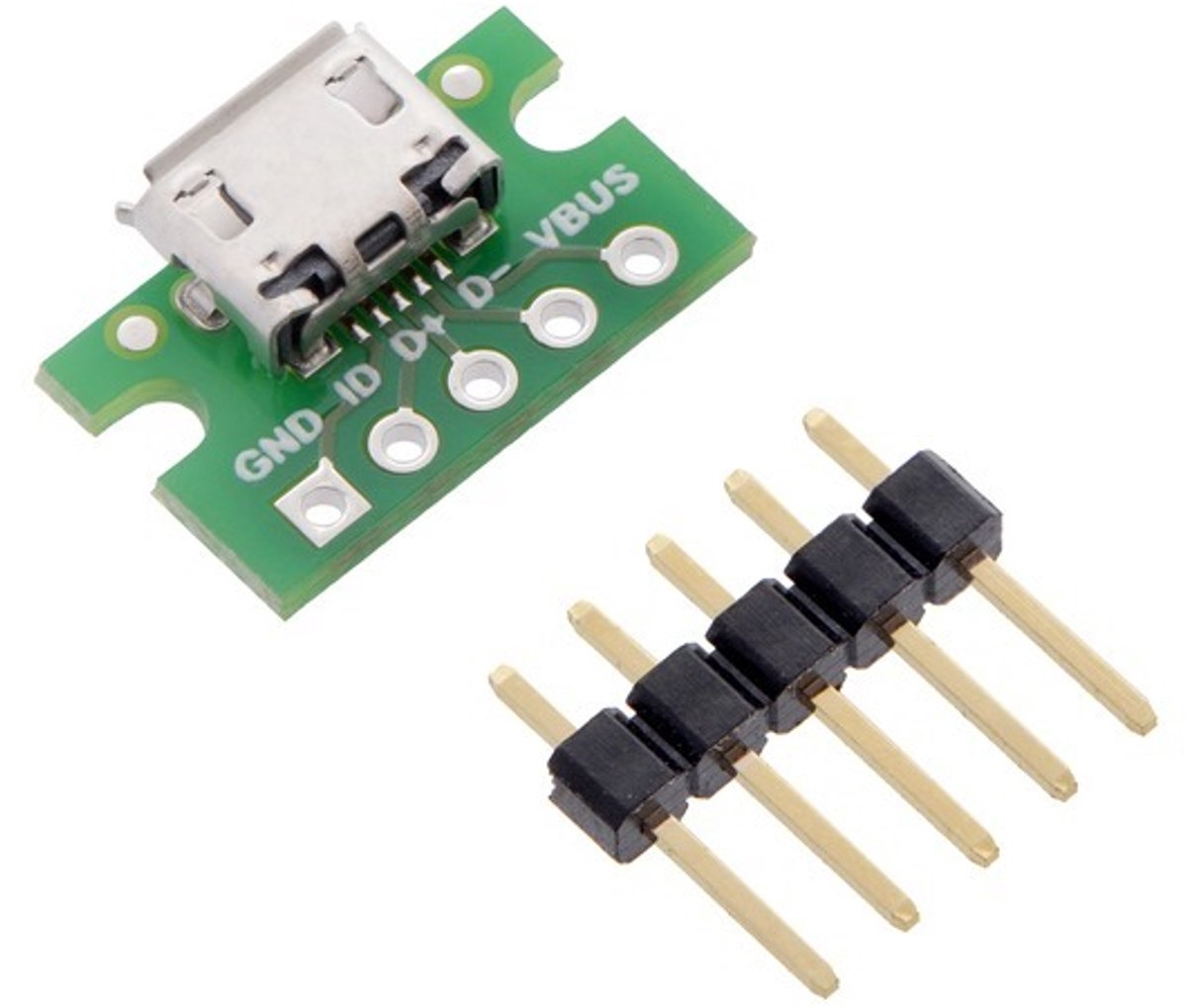 USB Micro-B Connector Breakout Board Pololu 2586