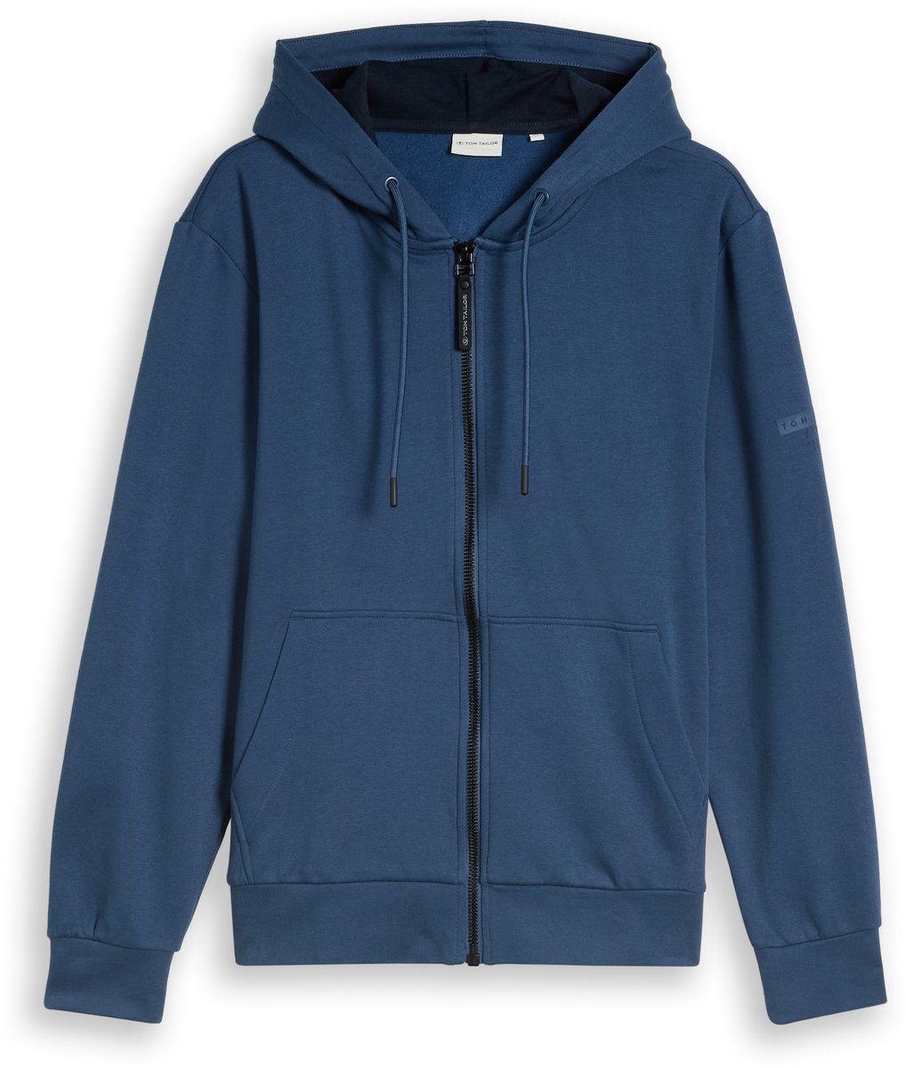 Tom Tailor - Basic hoodie-sweatjack - Maat XL - Dark Duck Blue