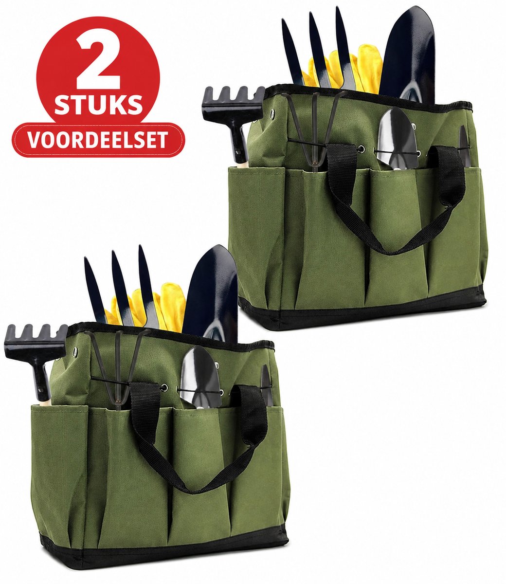 Gereedschapstas voor Tuinieren - 2 Stuks Grote Opbergtassen voor Tuingereedschap - Duurzaam, Slijtvast en Waterafstotend - Versterkte Tuingereedschapstas voor Tuiniers