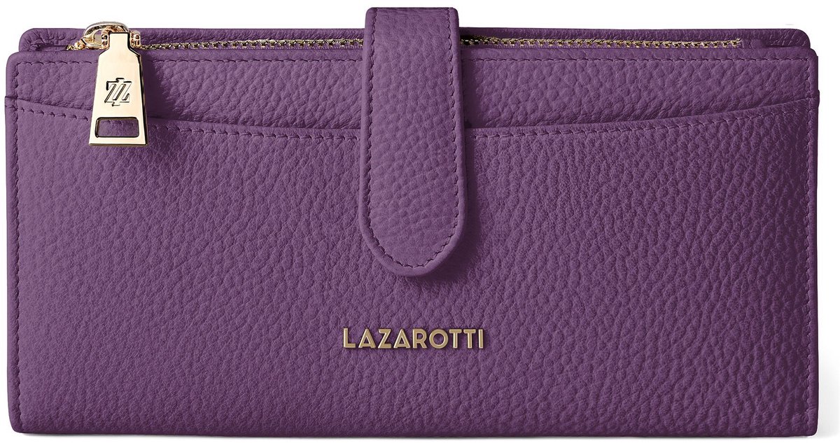 Lazarotti portemonnee Bologna Leather Wallet 20 cm Purple paars