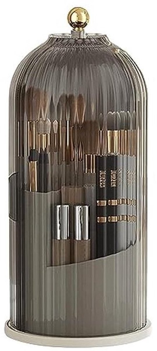 360 graden draaibare make-up organizer met deksel - transparant en stofdicht
