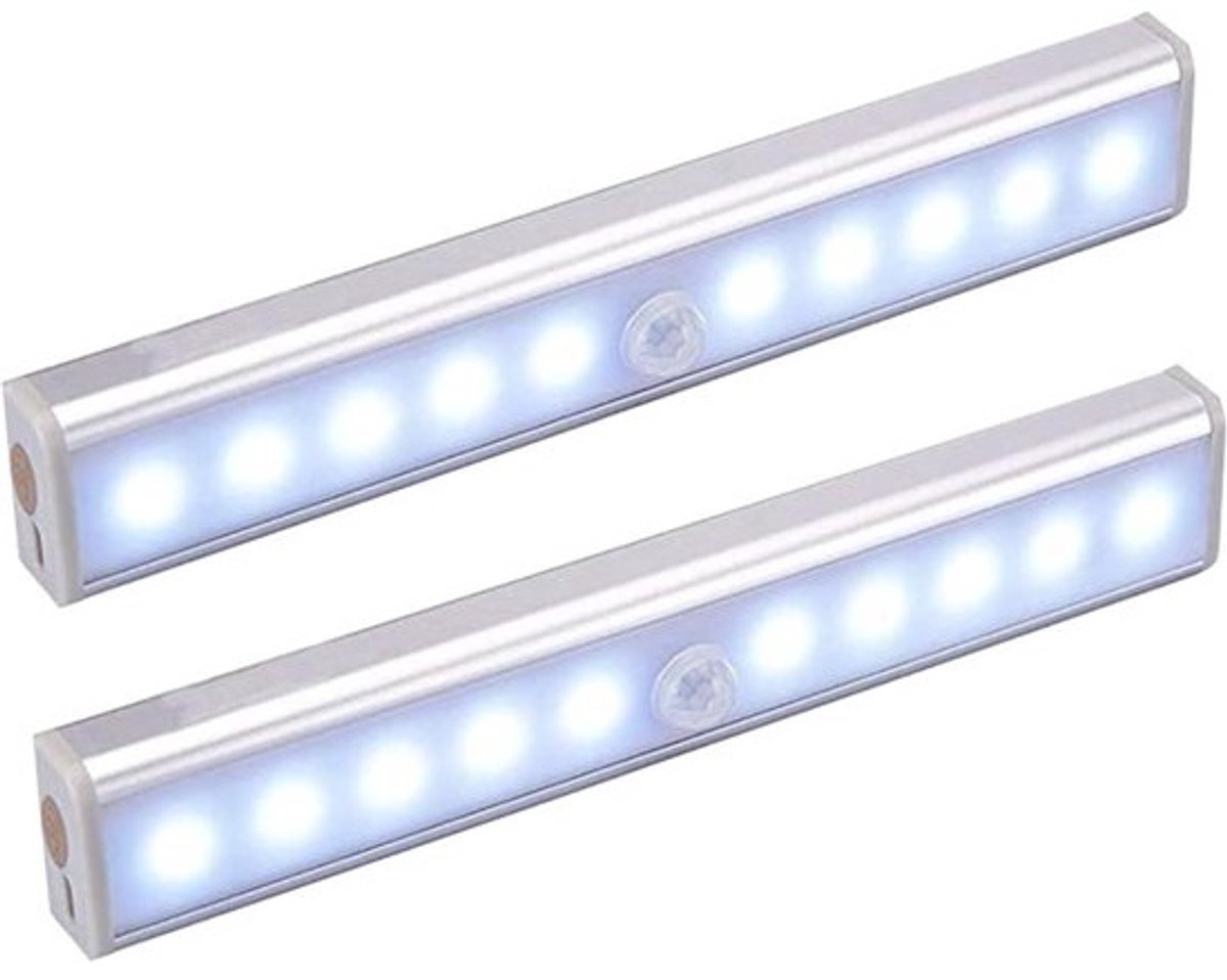 Draadloze Bewegingsmelder Lampen (2 stuks) met Oplaadbare USB, voor Kast, Trap en Gang