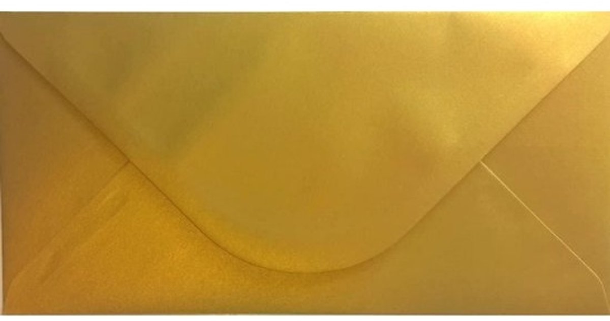40x Gekleurde Luxe Enveloppen DL (110x220mm) voor Kaarten en Uitnodigingen - Metallic Goud