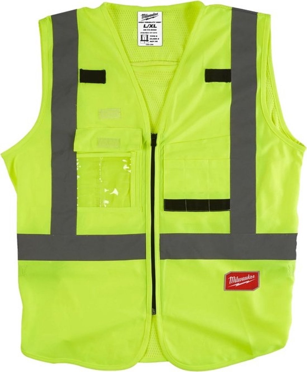 Veiligheidsvest Geel Fleece Sluiting Maat L/XL