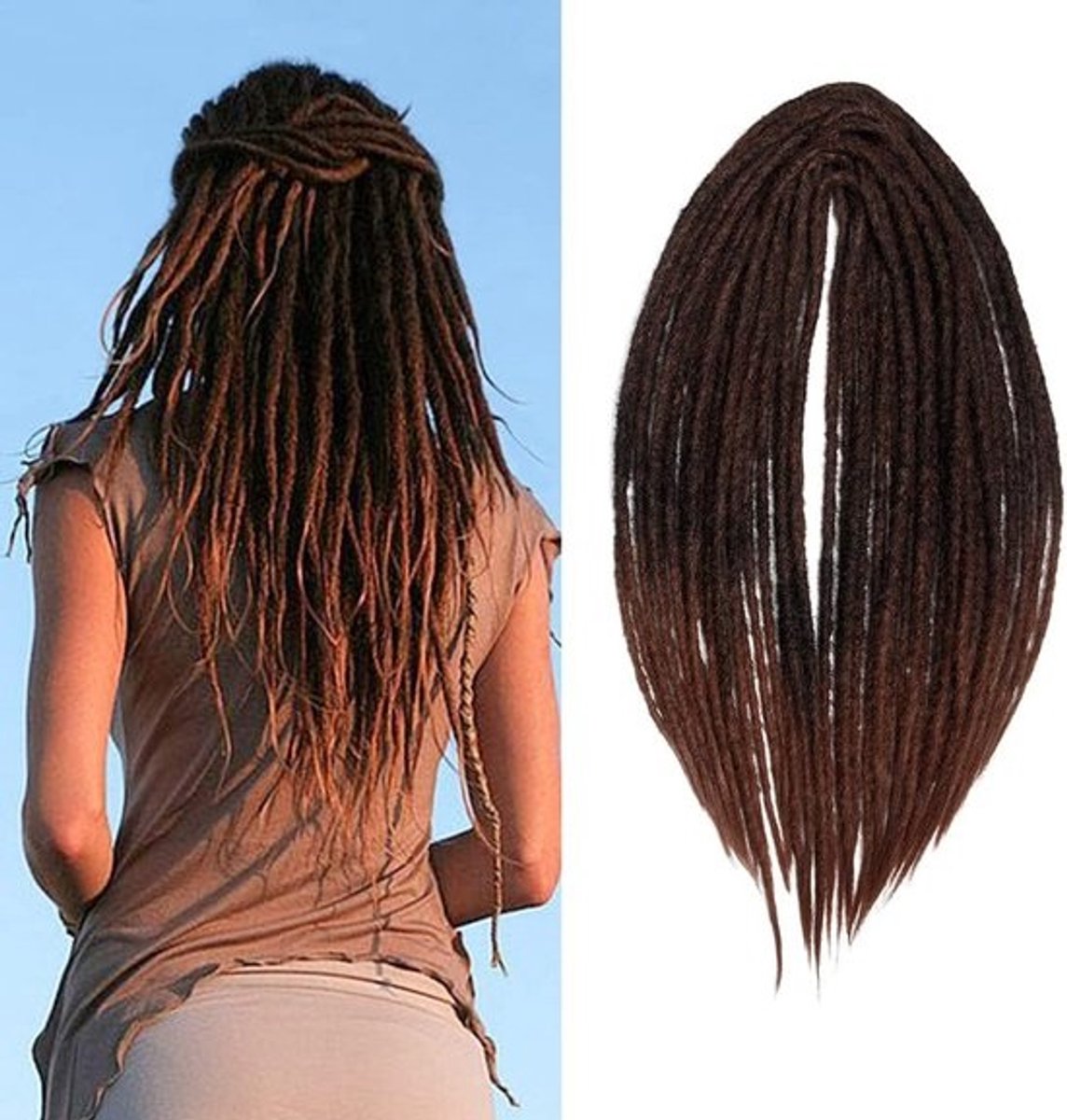 Synthetische Double Ended Dreadlocks Extensions 20 Inch Dunne Vlechten Haarcrochet