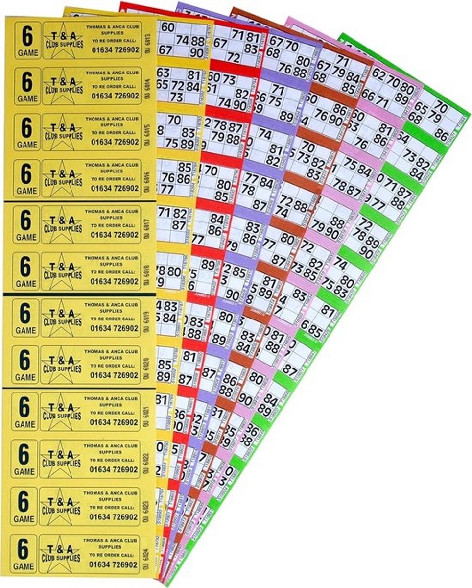 Bingo Boeken 3000 Spelen 6 Pagina's Spel met 12 Kaarten en Grote Cijfers
