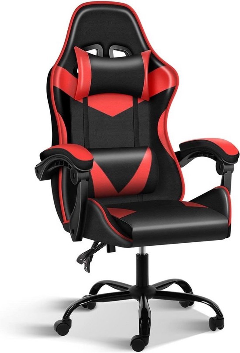 Ergonomische Gamingstoel Rood/Zwart - In Hoogte Verstelbaar met 360° Draaibare Zitting