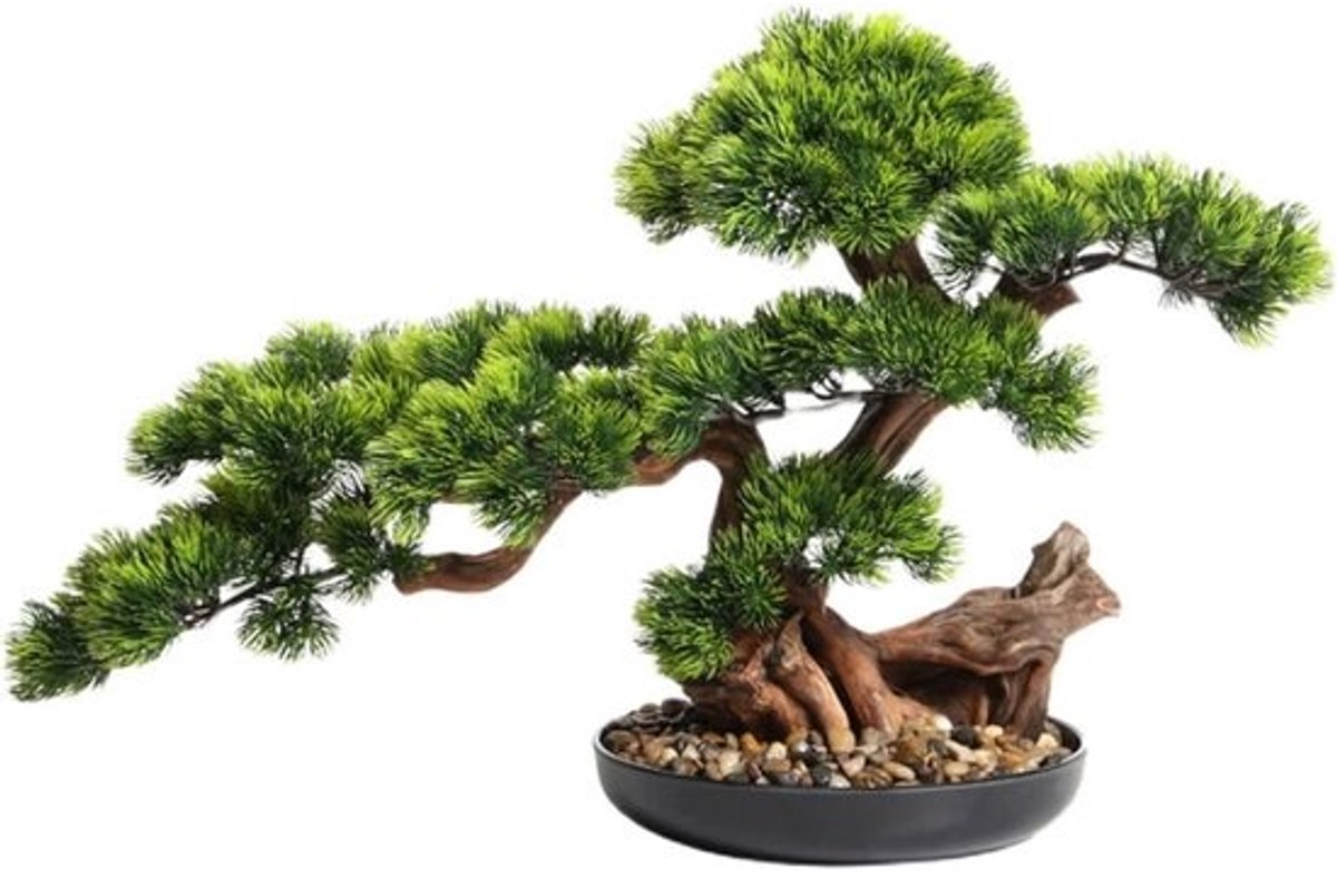 Kunstmatige Bonsai - Nep Dennenboom - Interieur Decoratie - Onderhoudsvrij - In Pot - Groen