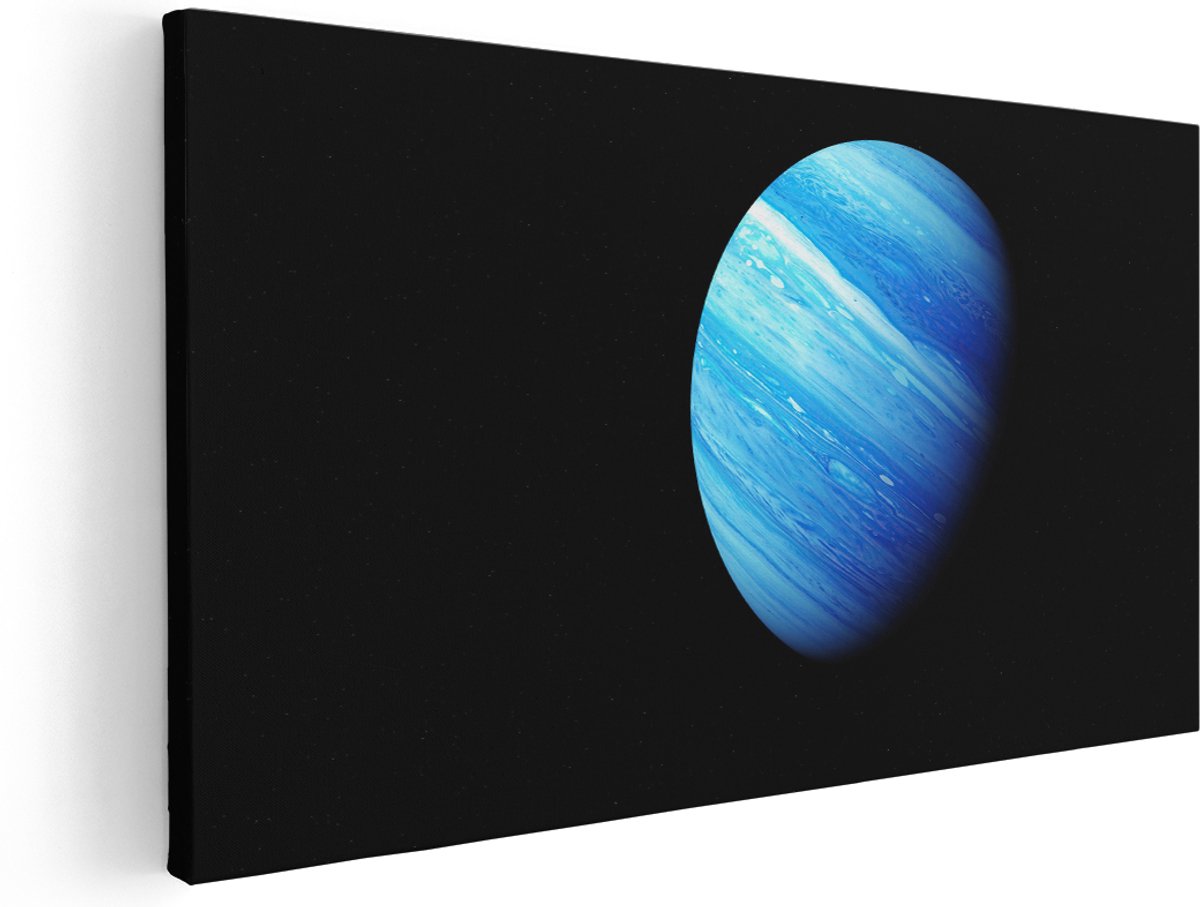 Artaza Canvas Schilderij Gasplaneet - 160x80 cm - Groot - Wanddecoratie Heelal - Muurdecoratie Sterren - Schilderijen Op Canvas Kinderkamer - Blauw