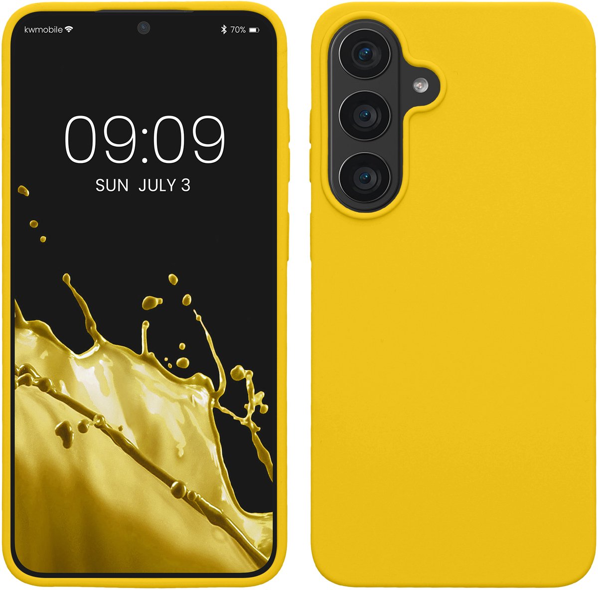 kwmobile telefoonhoesje geschikt voor Samsung Galaxy S26 FE - Hoesje met siliconen coating - Smartphone case in stralend geel