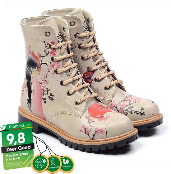 GOBY Sakura Geisha Laarzen – Handmade – Vegan Leer – Dames – Maat 38