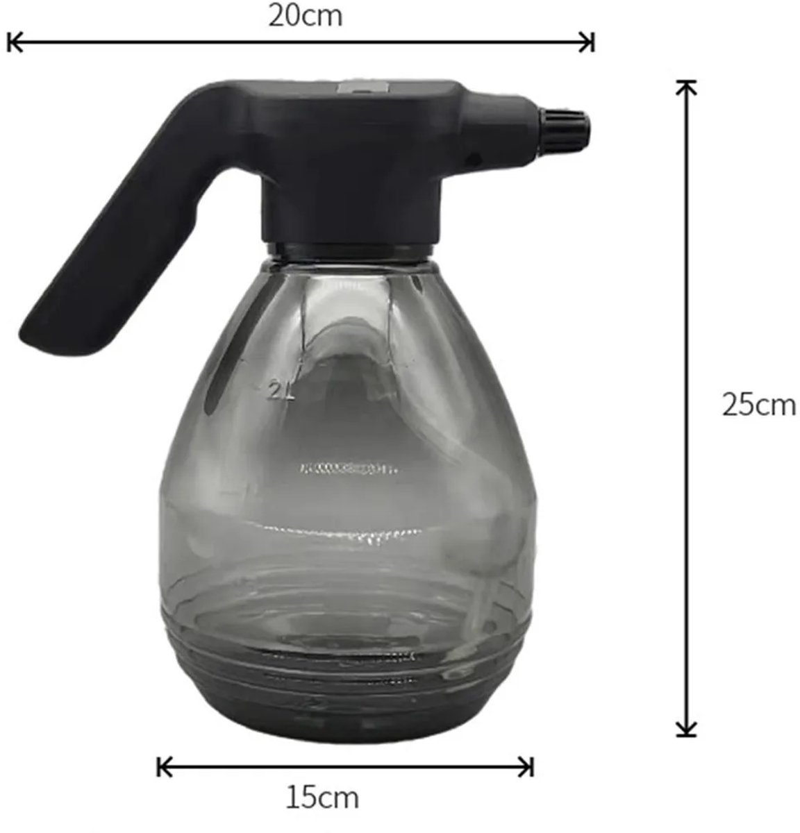 2-liter elektrische spuitfles Geschikt voor USB-aansluiting, draagbare plantensproeier Geschikt voor verstelbaar mondstuk, Geschikt voor bloemen, tuinen, balkons en thuisgebruik.