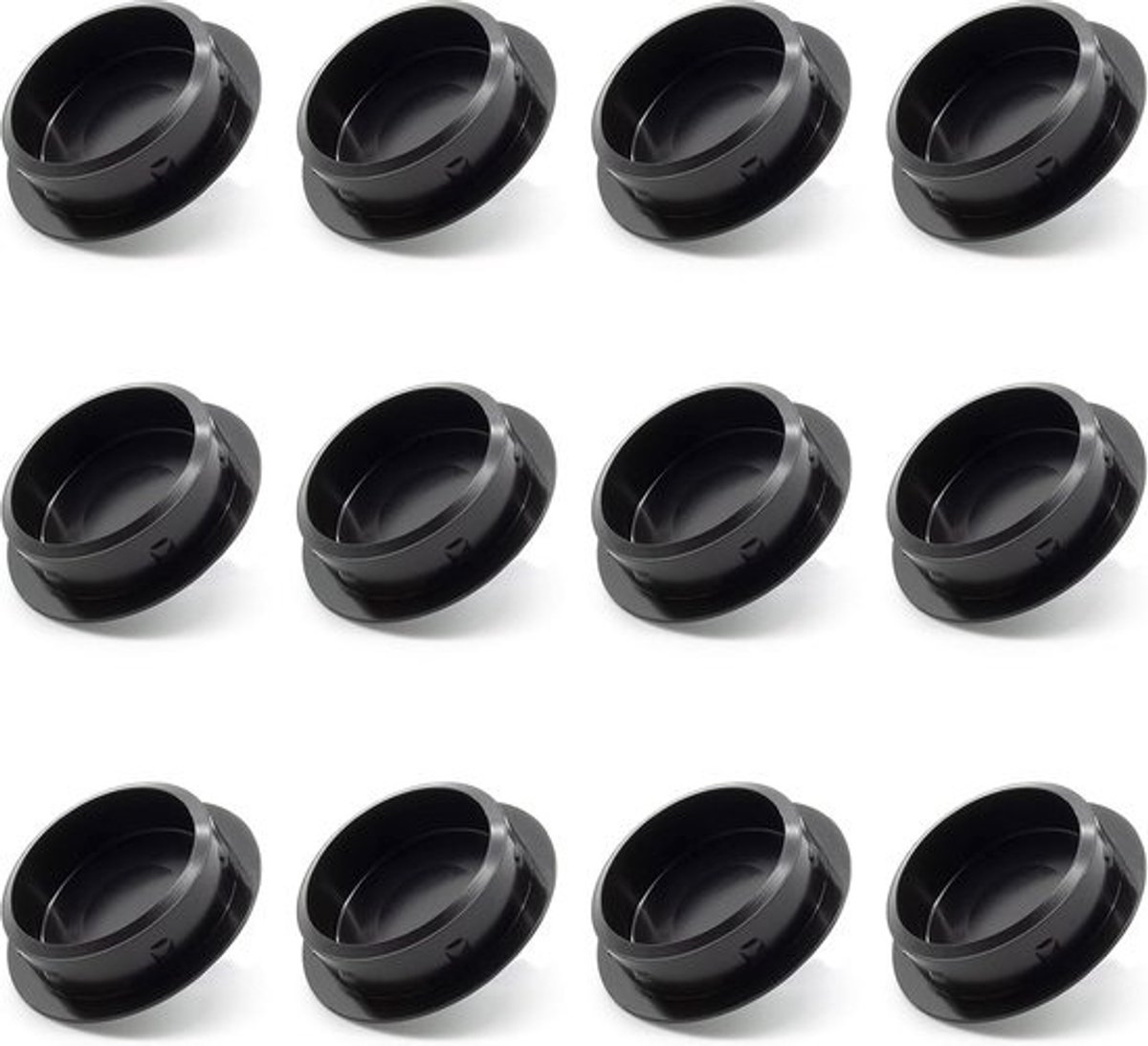 Afdekdoppen Set - Kunststof Stopper - Meubel Beschermen - Duurzaam Polyethyleen - 30x25mm Gat Ø25mm - Zwart