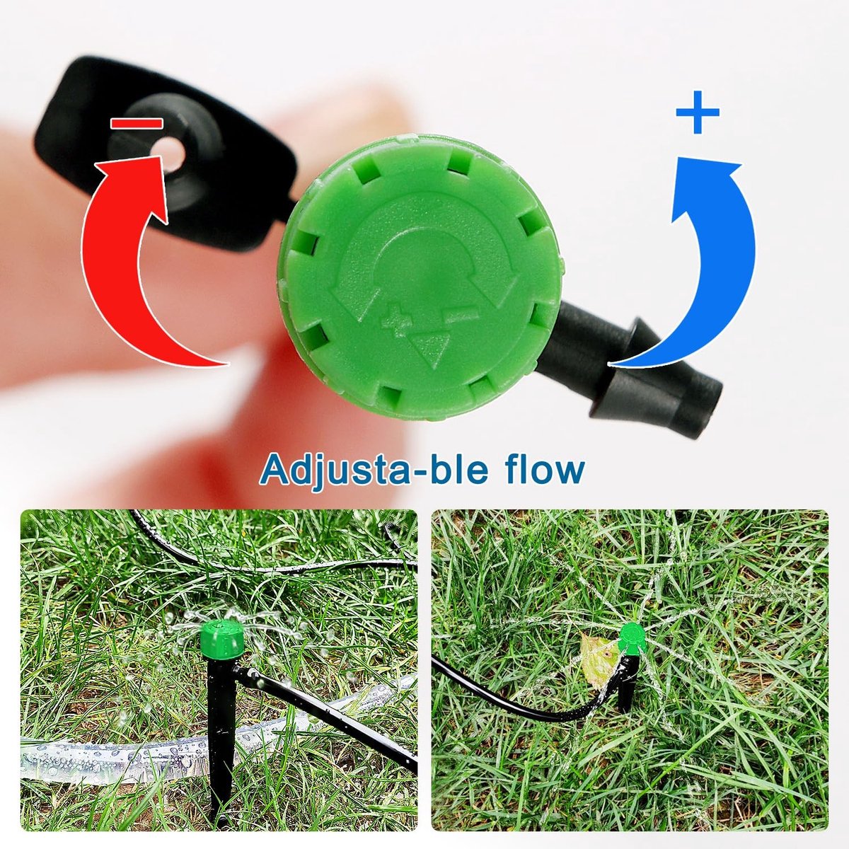 20 Stuks 360 Graden Verstelbare Irrigatie Drippers voor Tuin, Micro 8-Gat Stake Dripper voor 4/7mm Tuinslang, Waterdoorlatende Emitter voor Efficiënte Bewatering