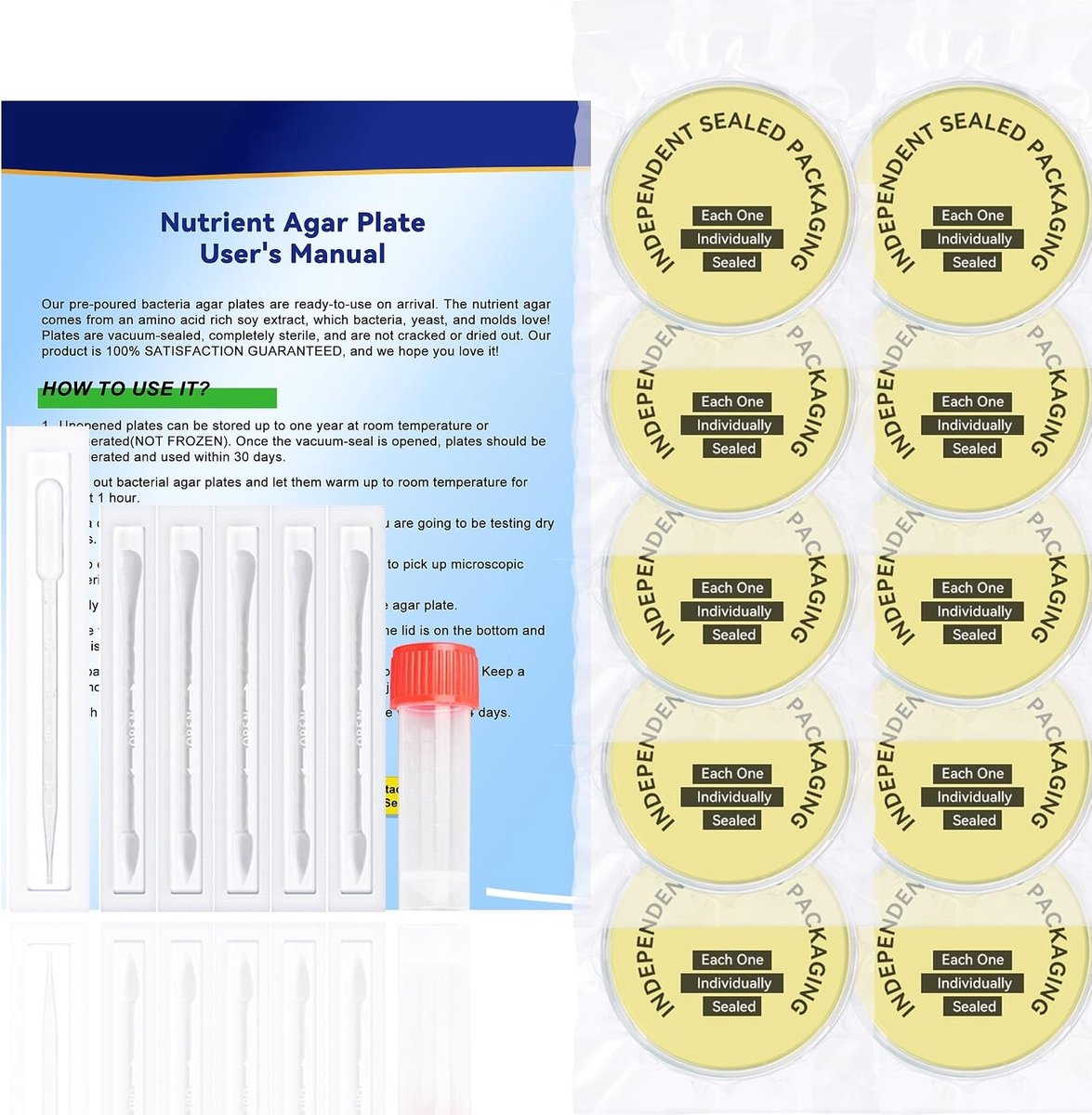 Wetenschappelijke Projectkit voor Nutrient Agar Platen en Swabs voor Experimenten | Bacteriologie Set, Laboratorium Benodigdheden, Onderwijs Speelgoed