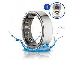 SyncGear Smart Ring - Slimme ring Heren & Dames Inclusief Oplaadcase – Menstruatiecyclus - Activity Tracker - SpO2 - Stappenteller - Hartslagmeter - Nederlandse App - Maat 10 (Europese maat 63) - Kleur: Zilver