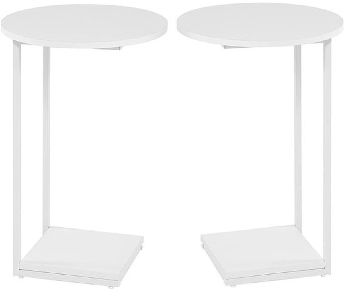 C-vormige bijzettafel set van 2 - ronde salontafel voor woonkamer en slaapkamer