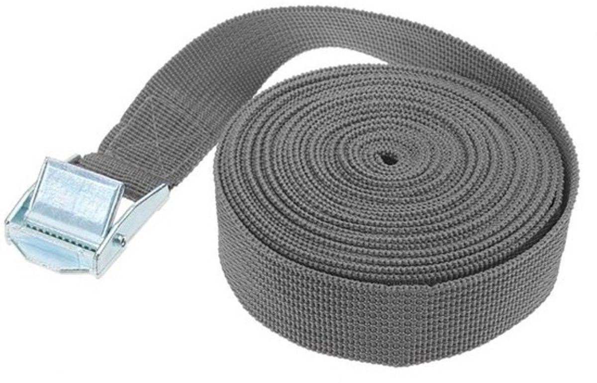Dailygoody - Ratel vastbinden riemen - Verstelbare sjorbanden - Zware kwaliteit - Grijs - Ideaal voor motorfiets en vrachtwagens - Perfect voor bagage..