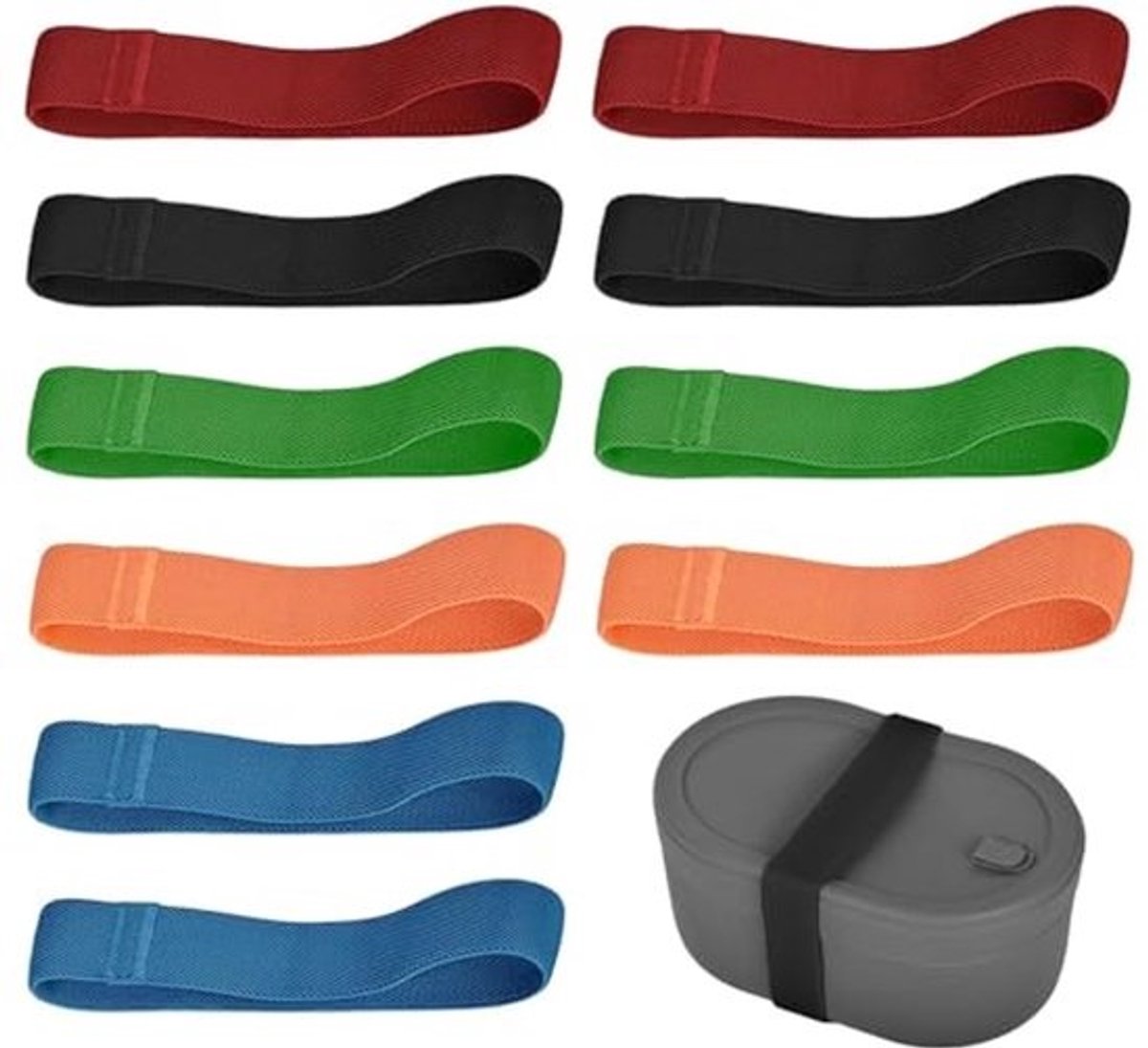 Elastische Bento Box Riempjes - Set van 10 voor Lunchboxen - Herbruikbare Nylon Band voor Thuis, Kantoor en Reizen