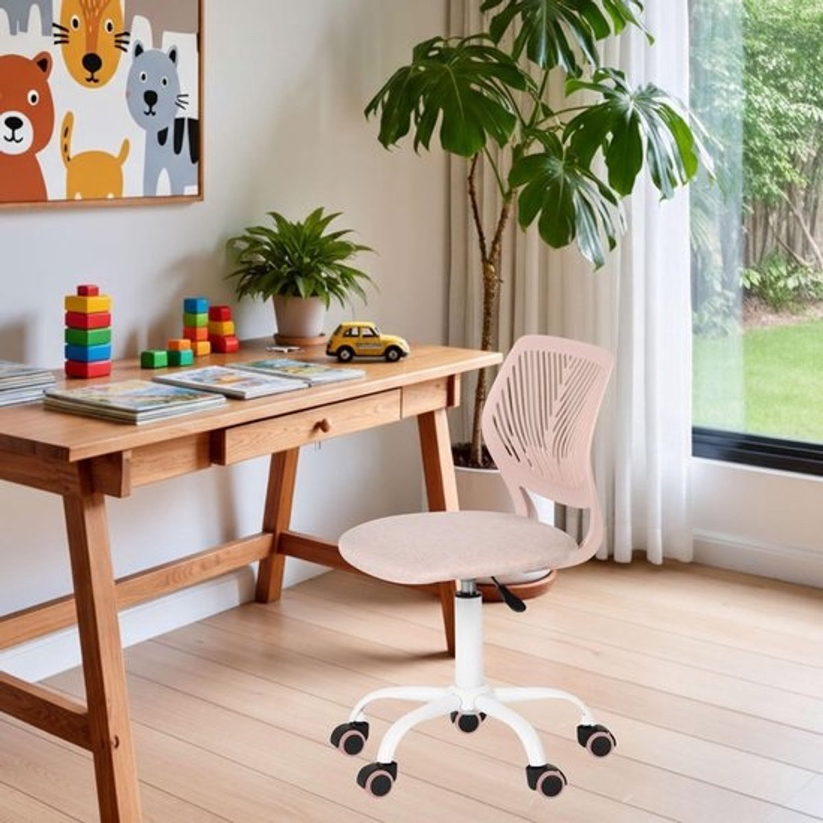 Ergonomische Kinderstoel voor Bureau – Hoogte Verstelbaar, Kleurrijk en Comfortabel voor Kinderen van 3-10 jaar