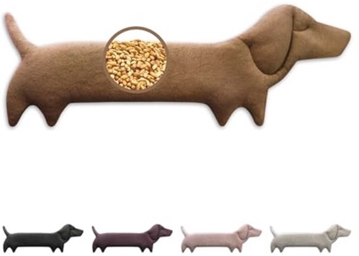 Warmtekussen hond 53x20 cm - Biologisch katoen en tarwe alternatief voor kersenpitkussen