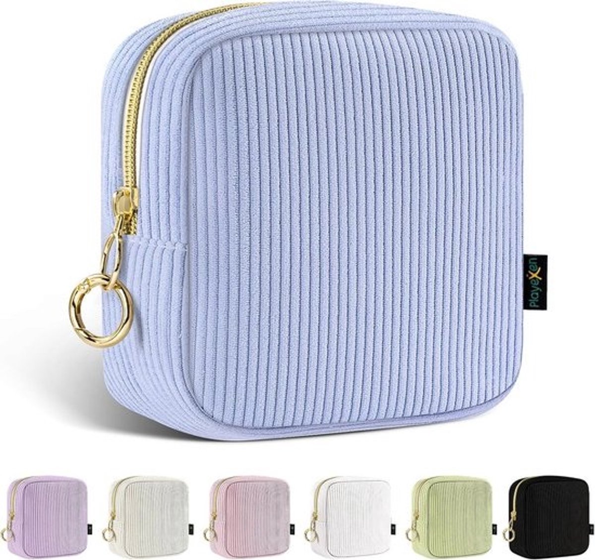 Draagbare Corduroy Make-up Tas voor Dames - Mini Reis Cosmeticatas & Toiletartikelen Organizer