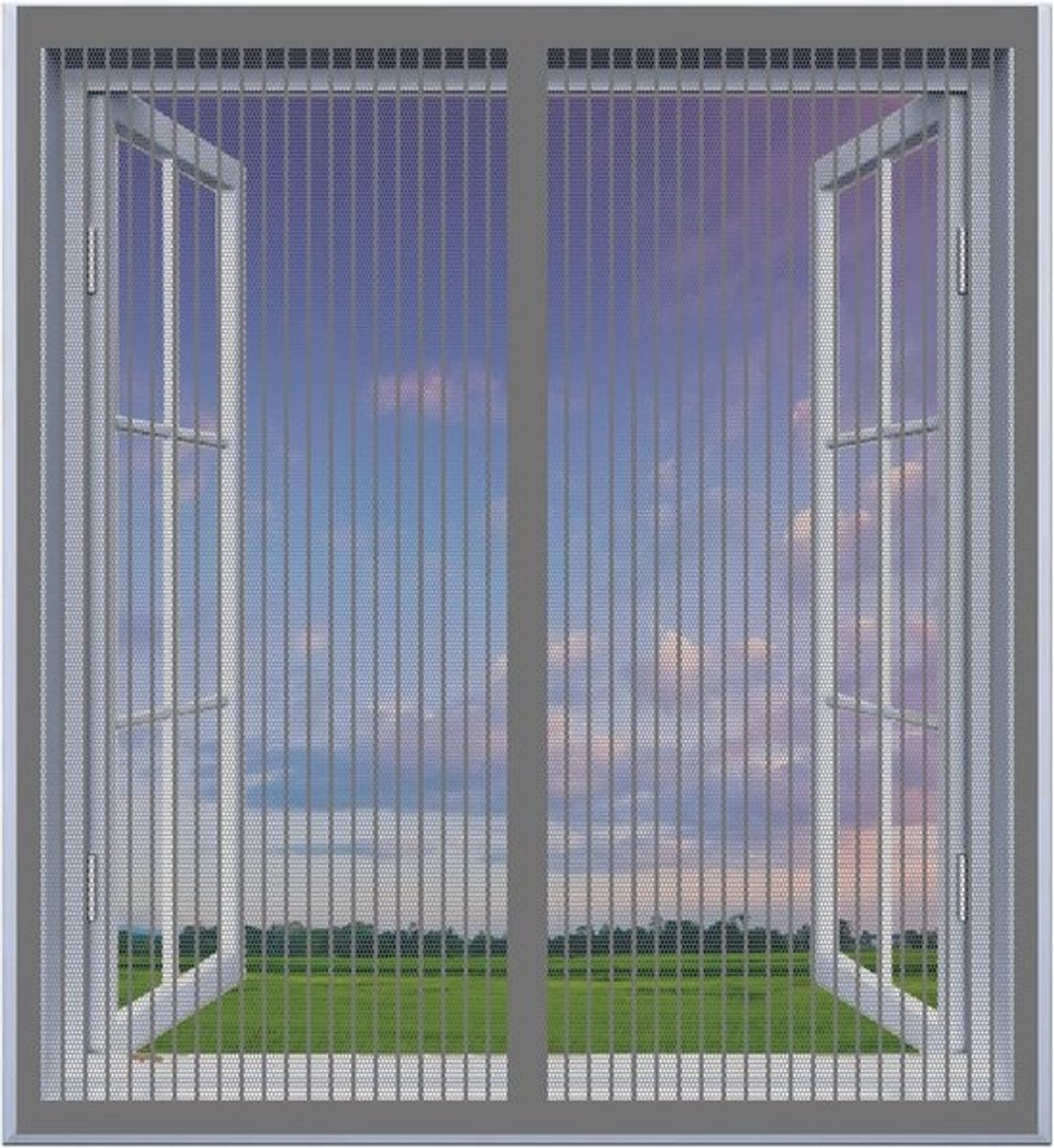 Magnetisch Hor voor Balkondeur of Openslaande Tuindeur 55x145cm Insectenwerend Witvrij
