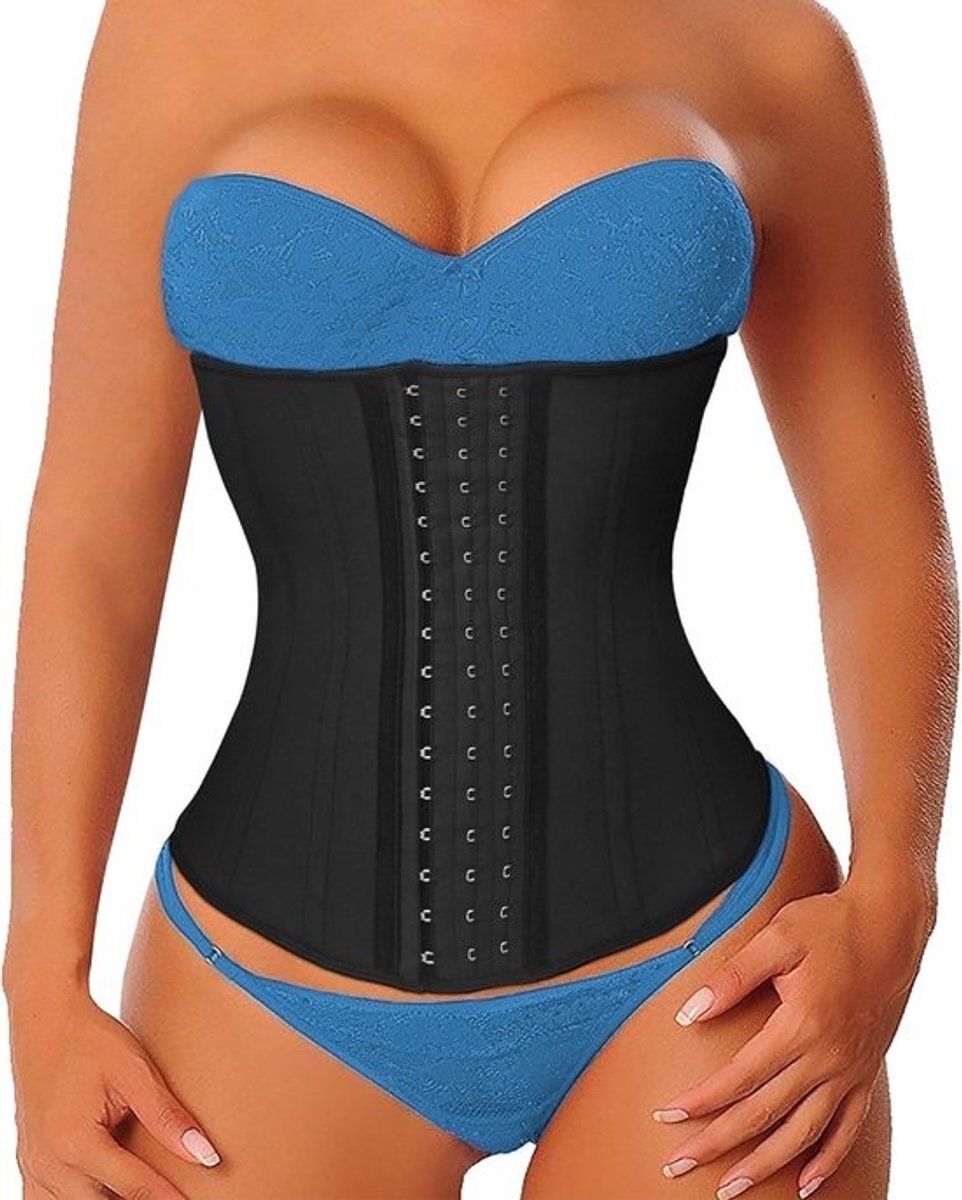 Dames buikweggordel plat afslankheidsgordel lang getailleerd latex waisttrainer
