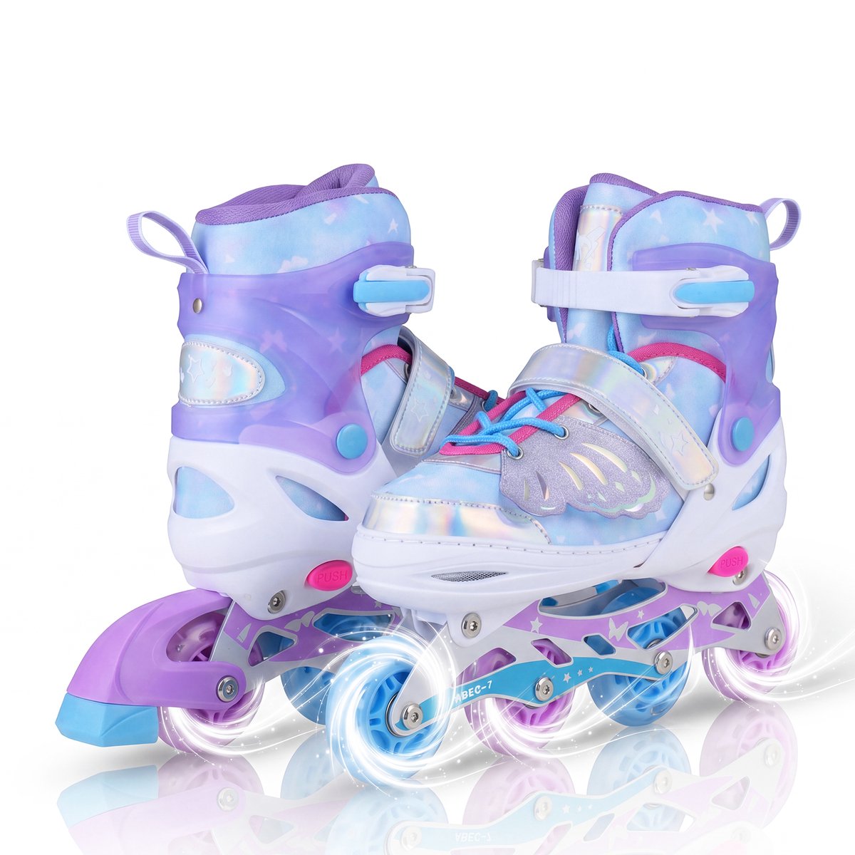 SureDeal® - Sportspeelgoed - Inliners - Kinderen Inline Skates - Verlichte Wielen Rolskates - Blauw - 35x11x28 cm