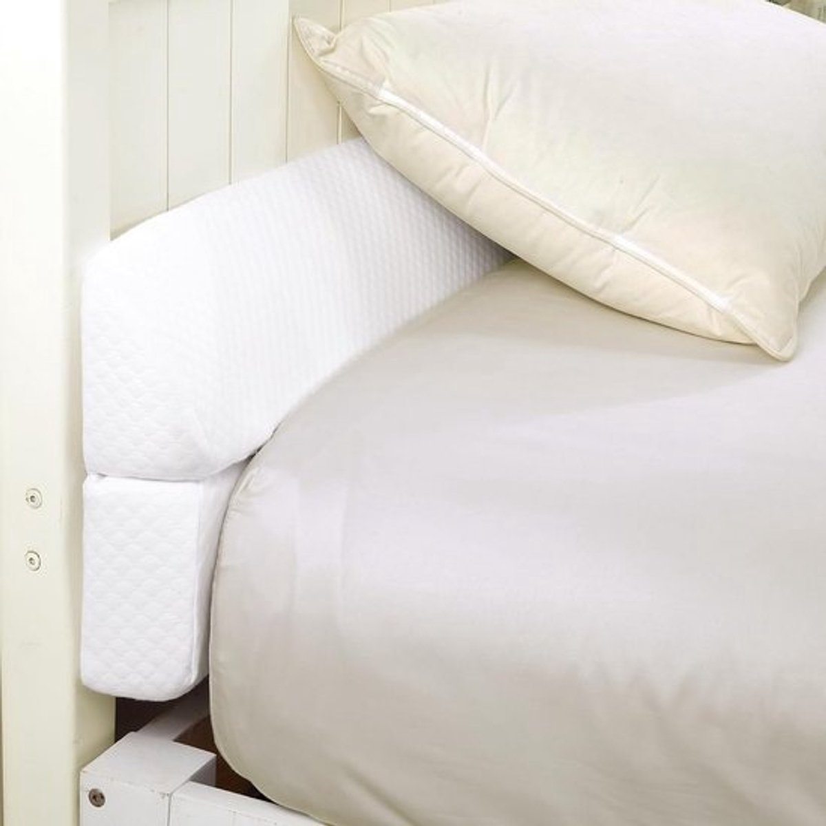 Kussen wig hoofdeinde - Bed spleetvuller - Bed opvullen - Opvouwbaar ontwerp - 137 cm - Wit