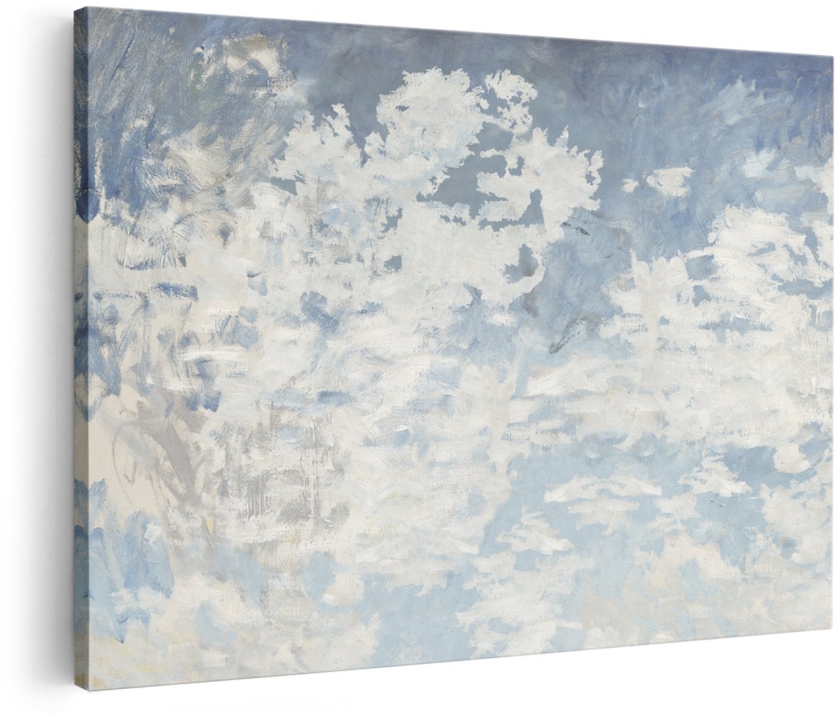 Artaza Canvas Schilderij Wolkenlucht - 180x120 cm - Groot - Wanddecoratie Natuur - Muurdecoratie Impressionisme - Schilderijen Op Canvas Blauw