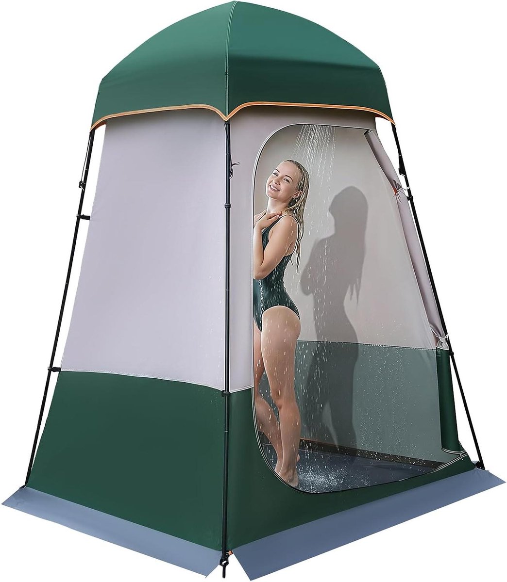 Douche en toilet tent - Kampeer schuilplaats - Kamperen en reizen - Waterdicht materiaal - 1.6x1.6x2.4m - Blauw