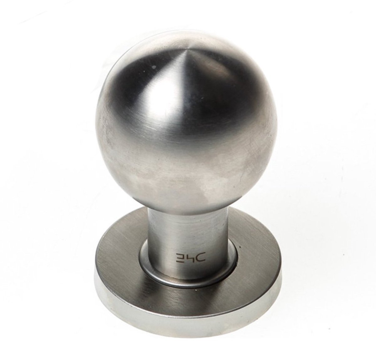 Vaste knop op rond rozet roestvaststaal bol model 37-42mm