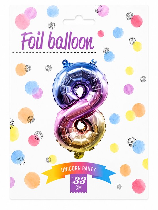 Folie Cijferballon 33cm - Cijfer 8