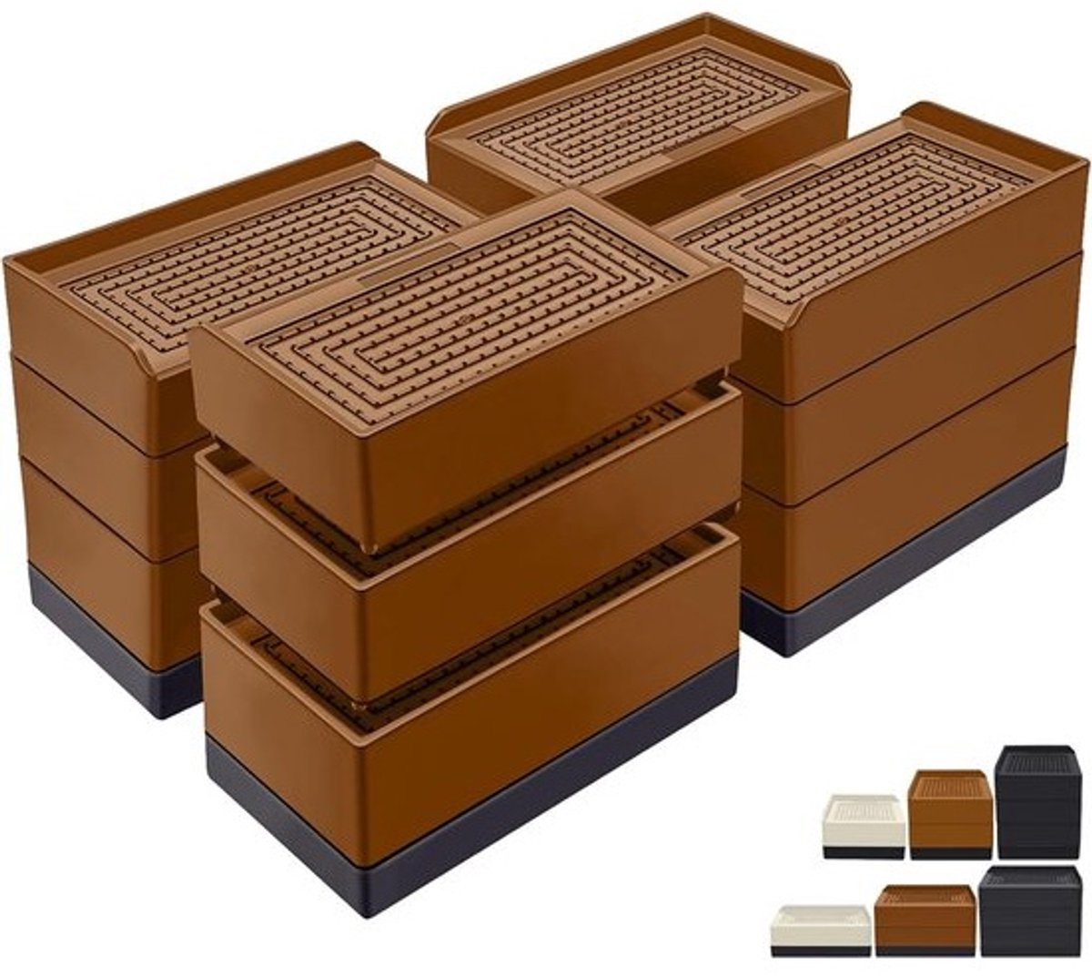 Meubelverhogers 1,5 cm - Zware Meubellift voor Bed, Bank en Tafel - 4 Stuks Bruin