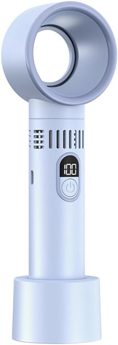 Ventilator - Mini ventilator - Handventilator oplaadbaar - Draagbare mini-handventilator - 3 snelheidsstanden - lichtgewicht persoonlijk koelapparaat - Blauw - Draadloos USB met Lange Batterijduur - LED Display - Mini Ventilator