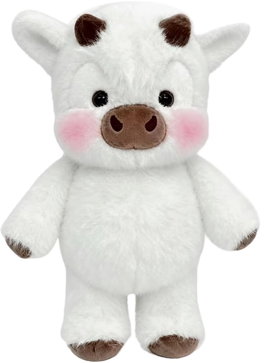 casalora - Pluche Knuffel - Hooglandkoe Pop - 40cm - Schattige Hooglandkoe Knuffel - Schattig - Zacht - Comfortabel - Cadeau voor kinderen ter ontspanning en verzachting van emoties - Wit