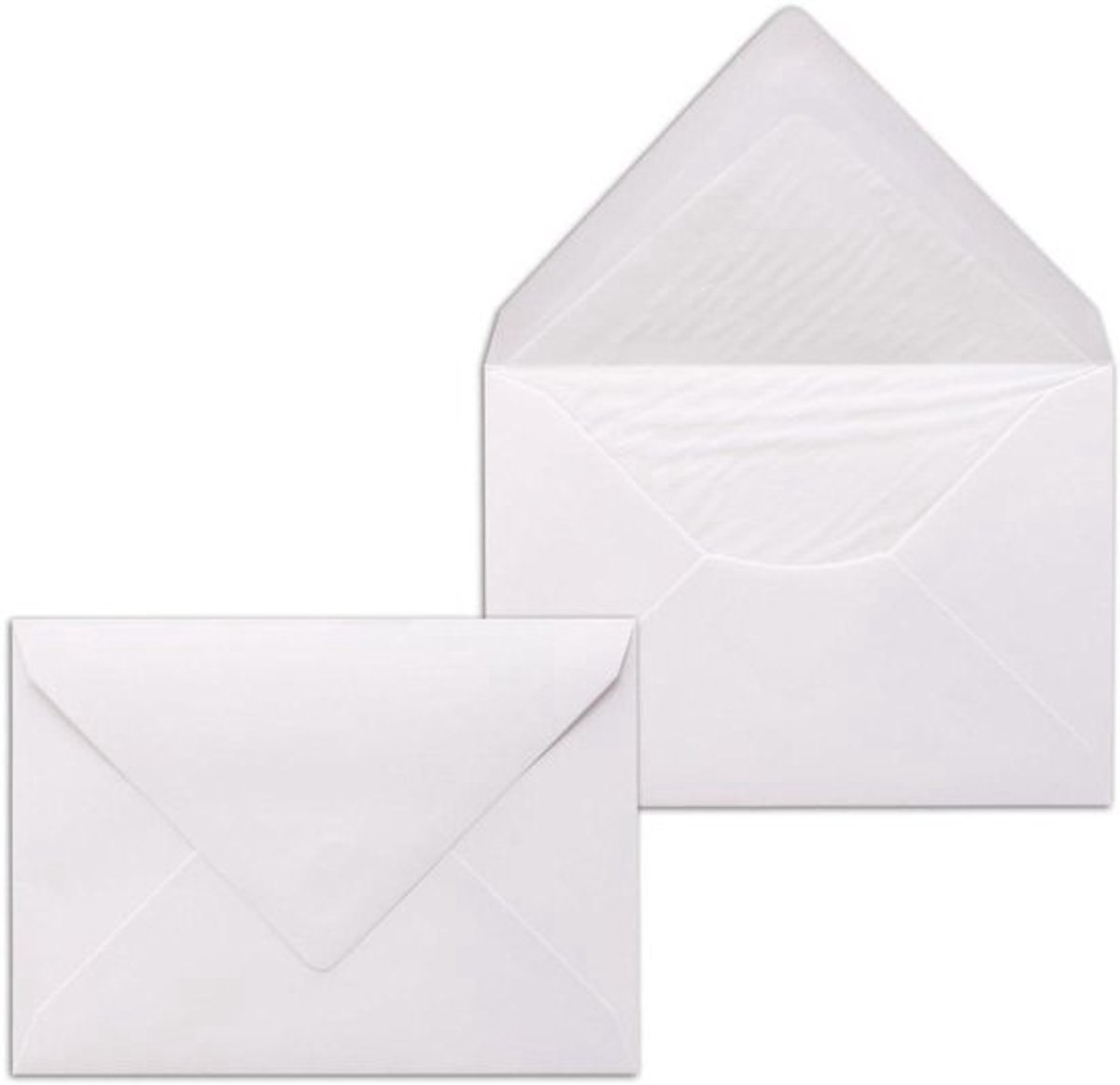 Enveloppen C6 - Witte enveloppen - Kaarten versturen - Zijdepapier voering - 200 stuks - Wit
