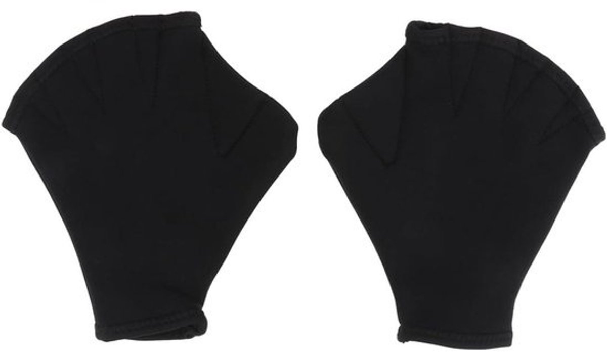 Zwemhandschoenen - Zwemvliezen Aquatic Peddel - Waterweerstand Verhogen - Zon Protectie - 22.5 x 18 x 1 cm - Zwart