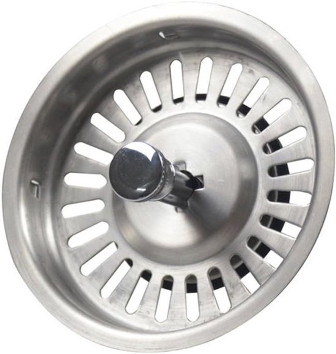 Spoelbak Zeef Plug - Gootsteen Stop - Keuken Afvoer - Roestvrij Staal - 92 mm - Zilver