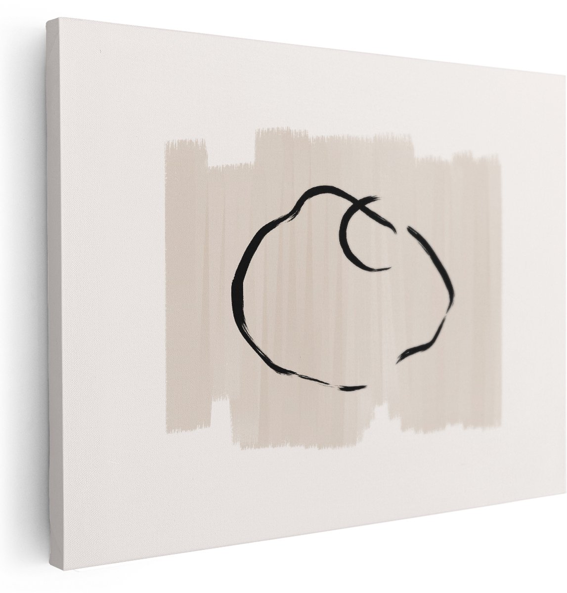 Artaza Canvas Schilderij Line Art - 160x120 cm - Groot - Wanddecoratie Abstract Gezicht - Muurdecoratie Japandi - Decoratie Minimalistisch - Kamer Accessoires