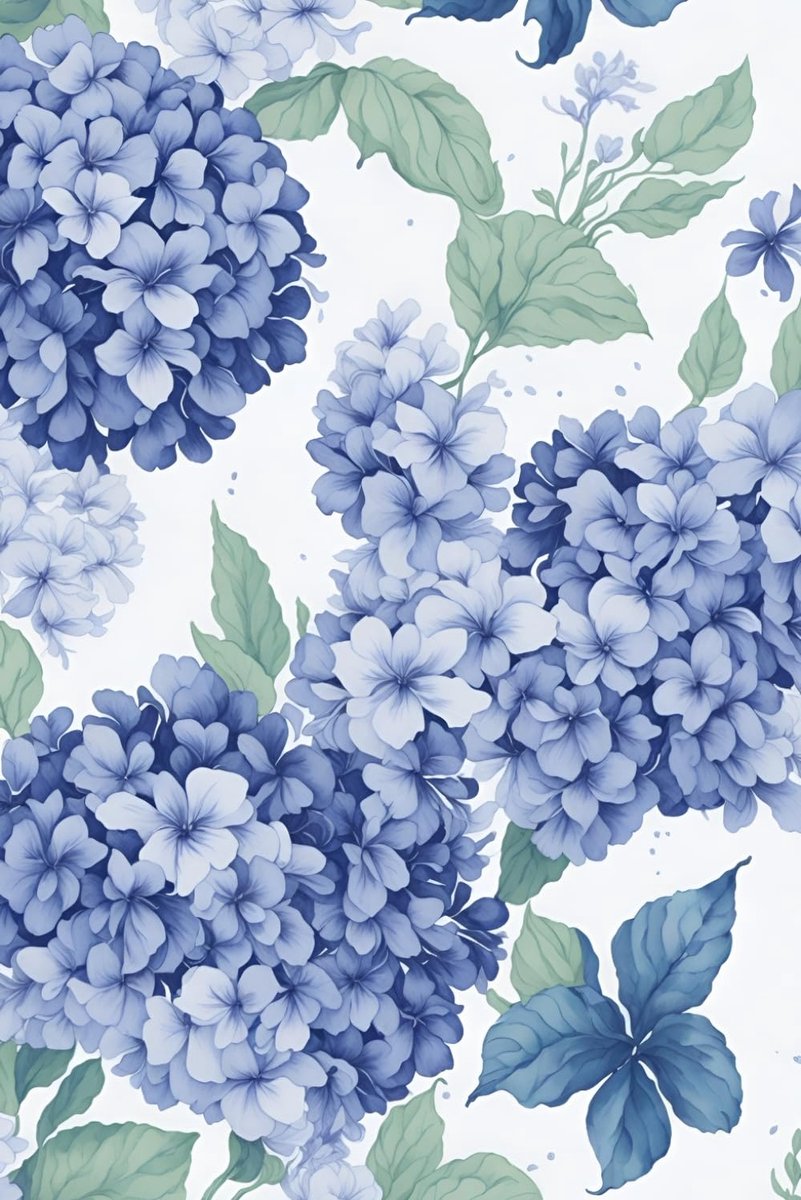 hydrangea flowers blue and purple pattern notebook: 120 white pages , 6"x9" - ShopVlot