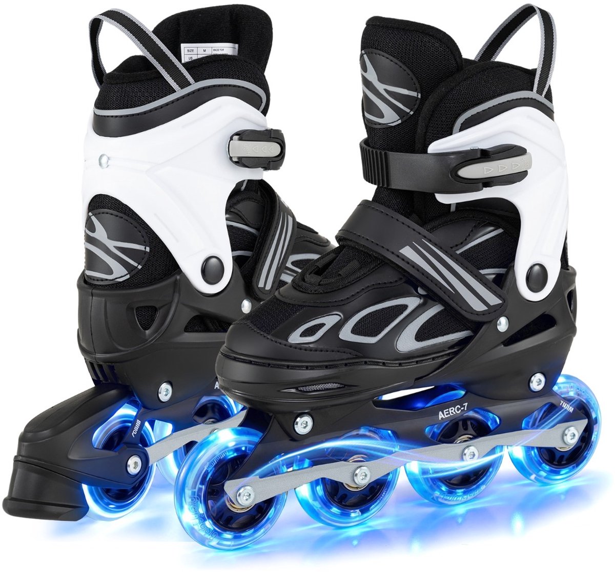 SureDeal® - Sportspeelgoed - Verstelbare Inline Skates - Kinderen Maten Verstelbare - Lichtgevende Wielen Verlichte - Binnen - Donkerbruin