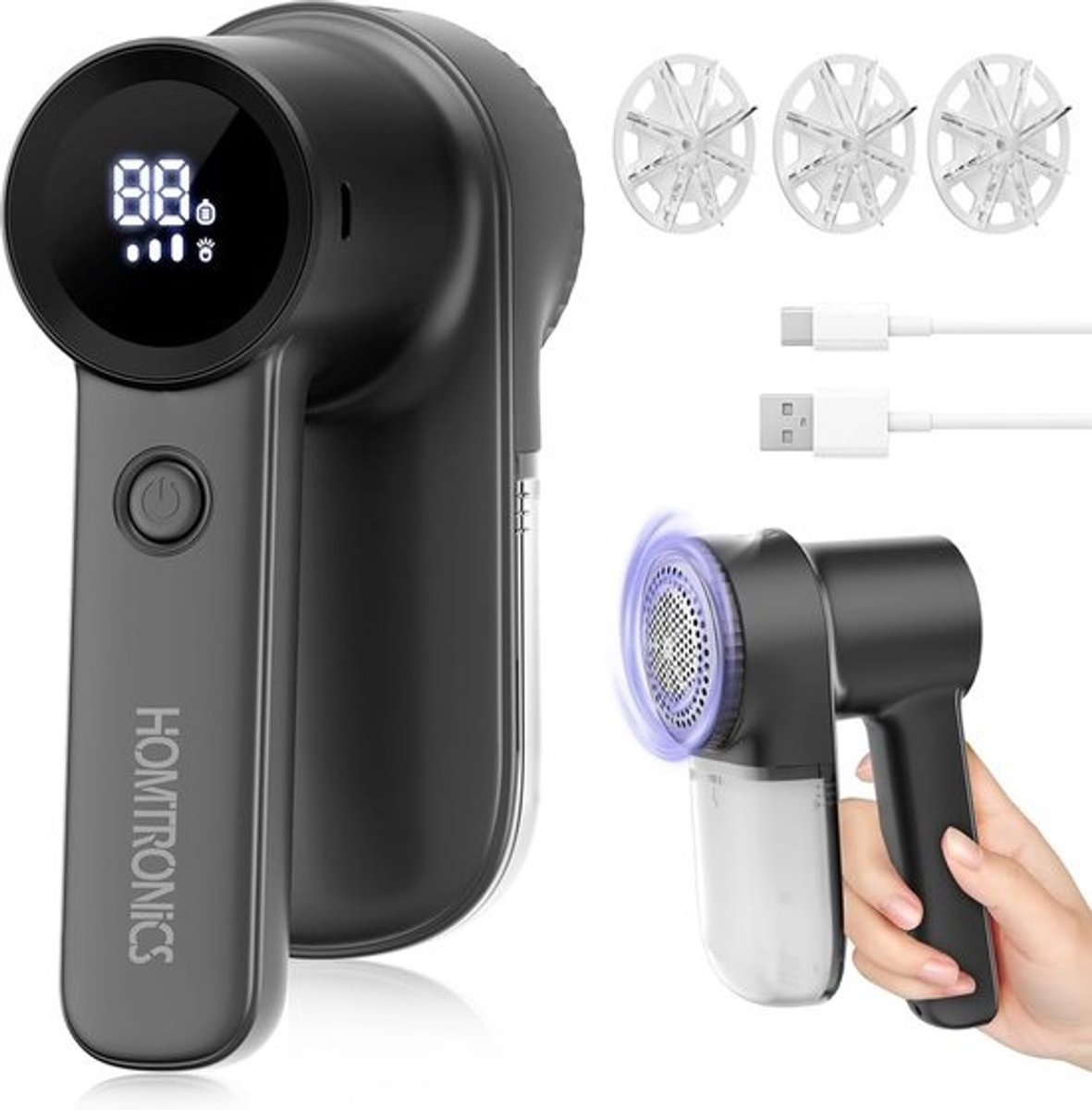 Pluisscheerapparaat met LED-verlichting en digitale display