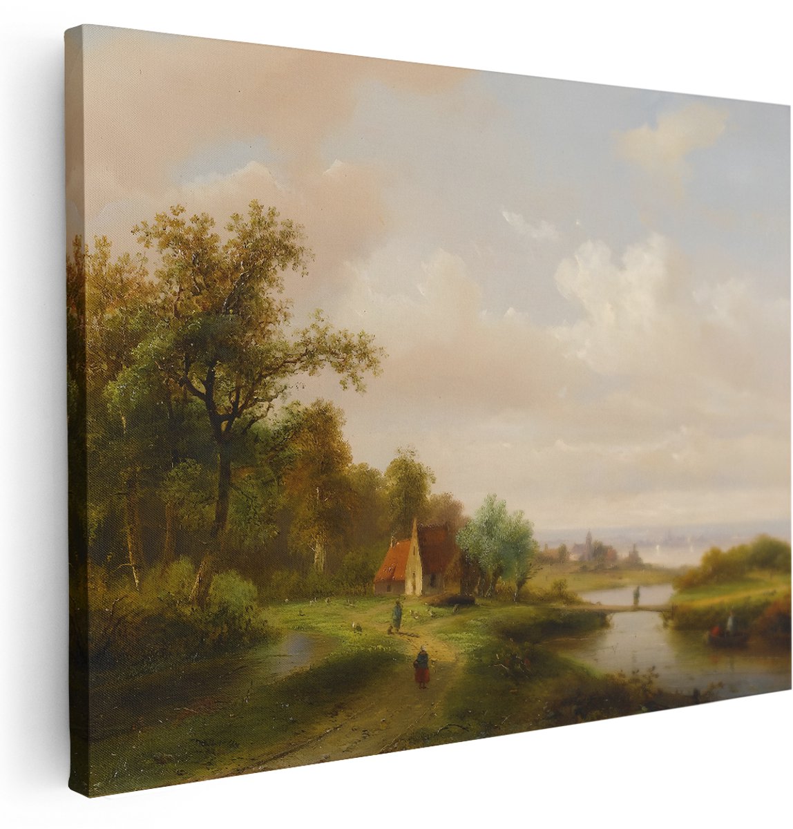 Artaza Canvas Schilderij Natuur - 160x120 cm - Groot - Wanddecoratie Landschap - Muurdecoratie Oude Meesters - Kamer Accessoires Klassiek