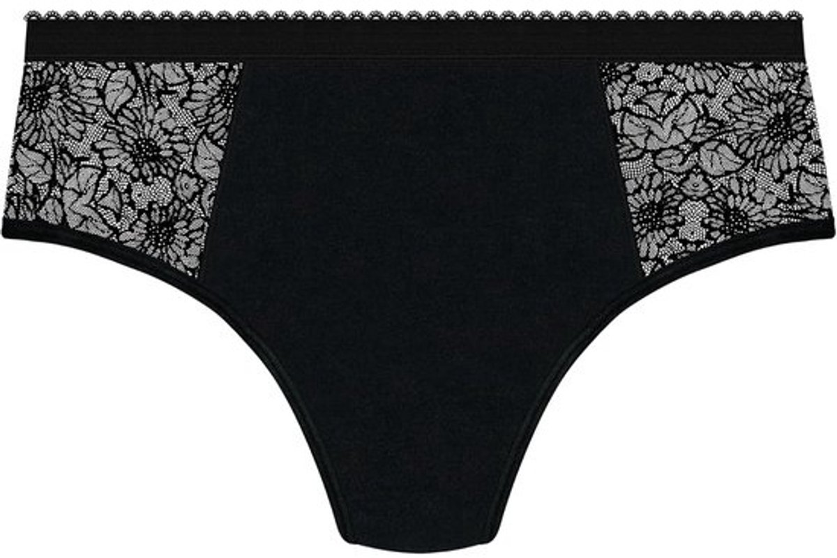 Duurzaam Kant Menstruatieslipje voor Dames - Zwart Comfortabele Pasvorm